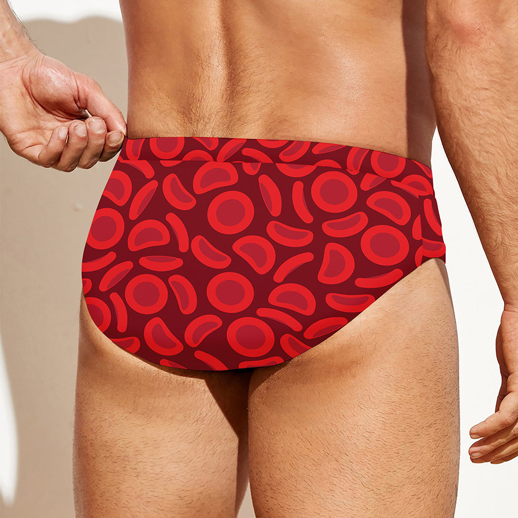 Red Blood Cells Pattern Print Men's Swim Briefs
