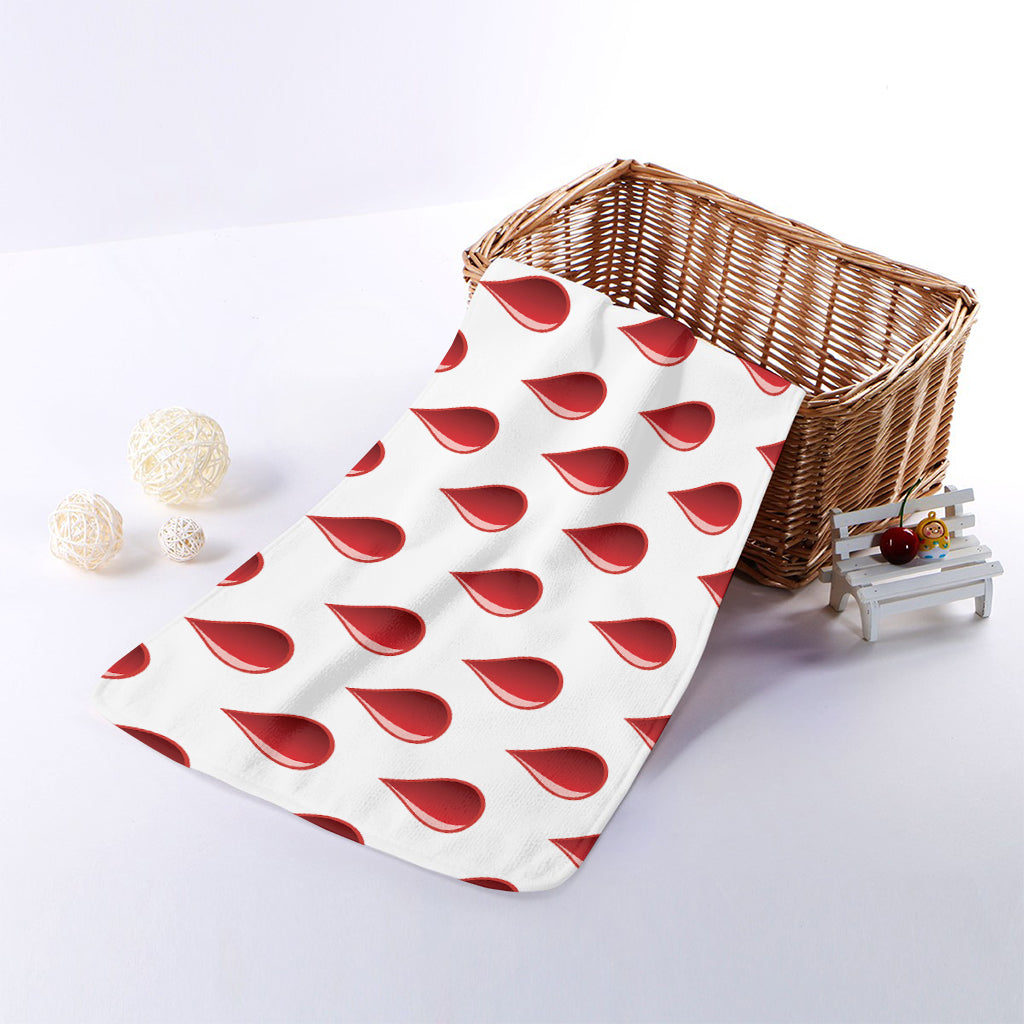Red Blood Drop Pattern Print Towel