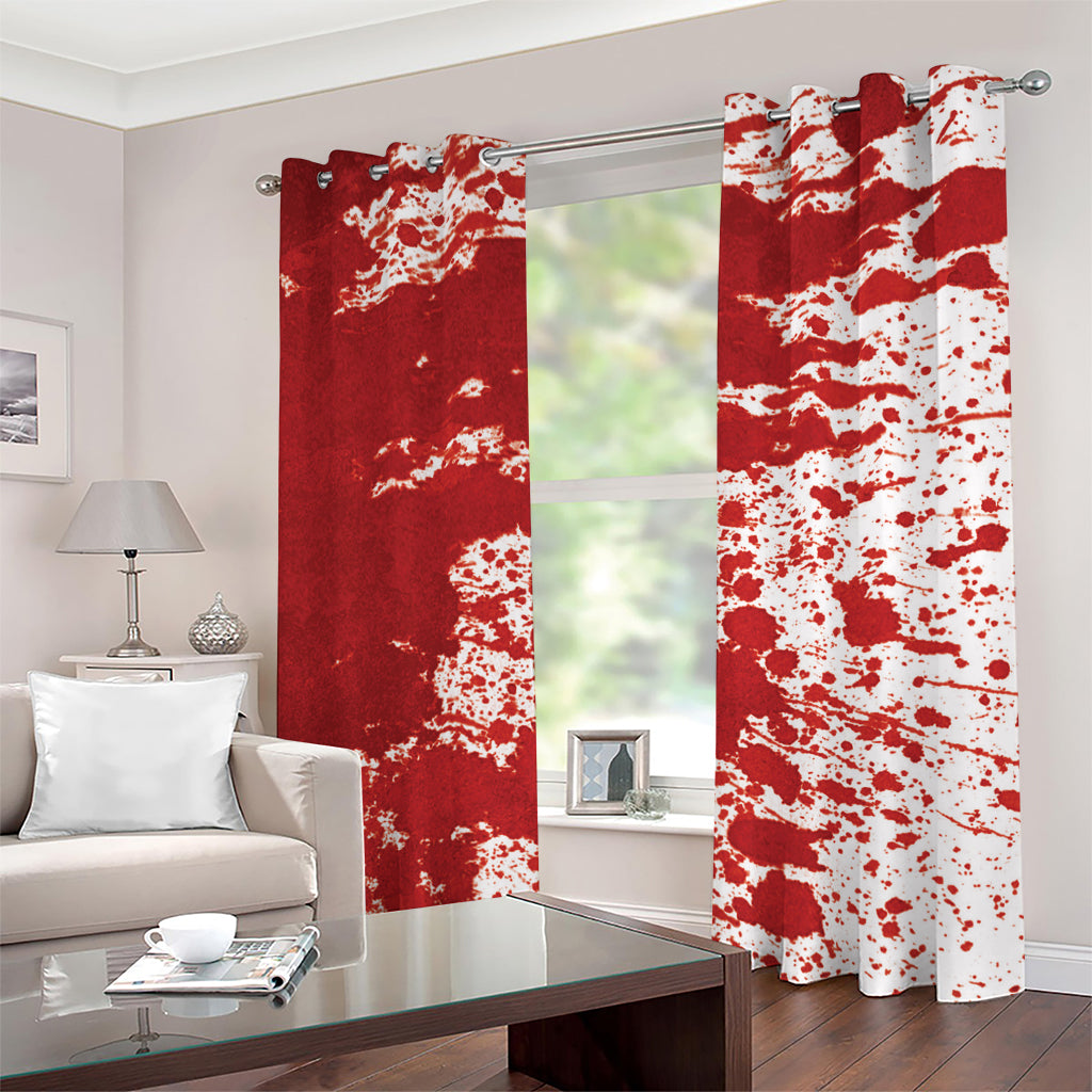 Red Blood Stains Print Grommet Curtains
