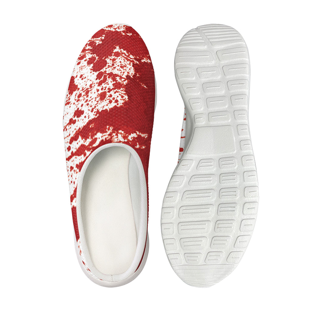 Red Blood Stains Print Mesh Casual Shoes