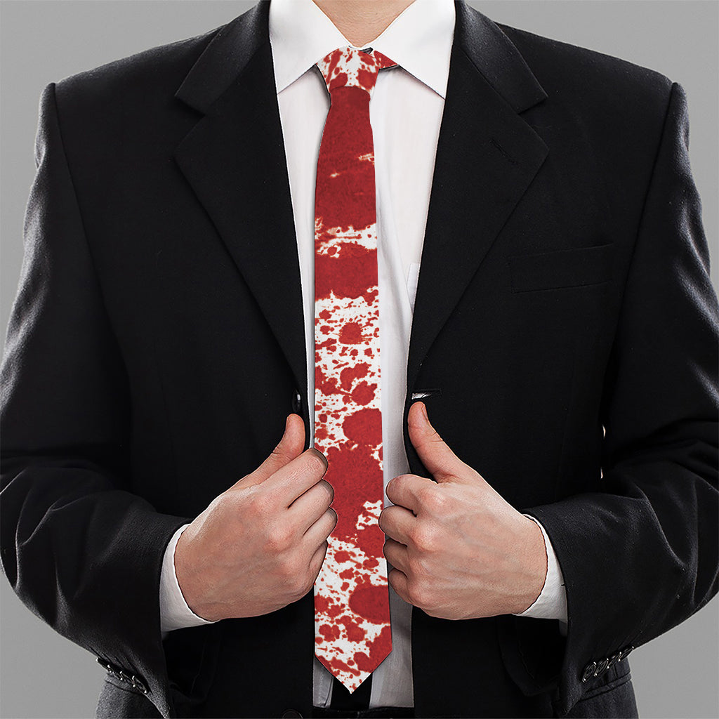 Red Blood Stains Print Necktie