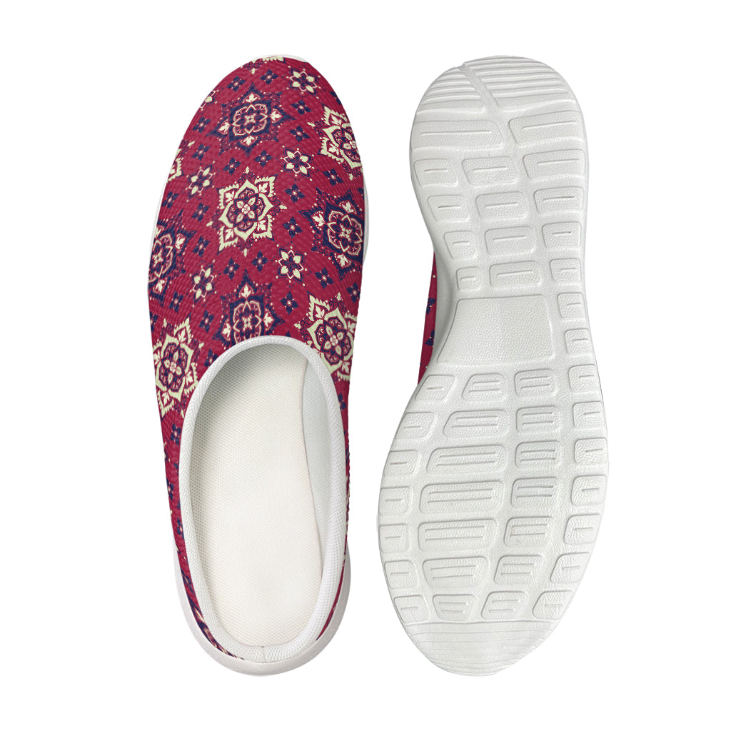 Red Boho Flower Pattern Print Mesh Casual Shoes