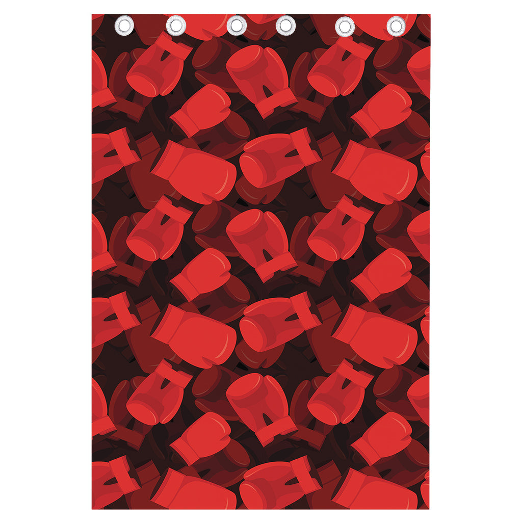 Red Boxing Gloves Pattern Print Curtain