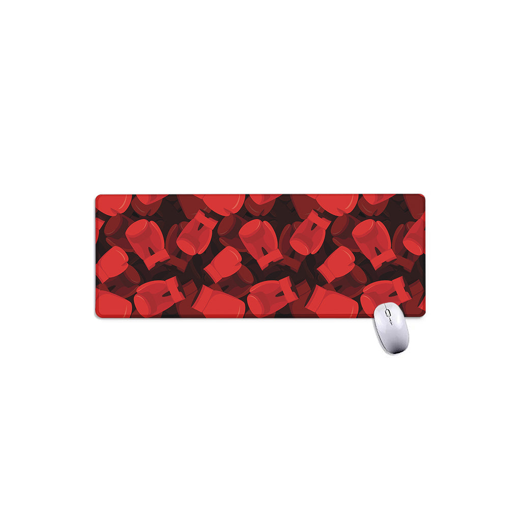 Red Boxing Gloves Pattern Print Extended Mouse Pad