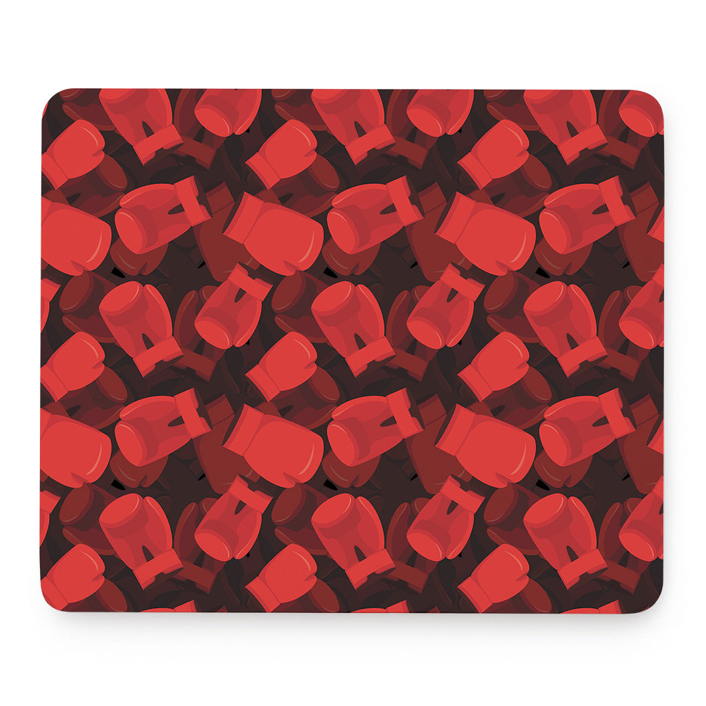 Red Boxing Gloves Pattern Print Mouse Pad