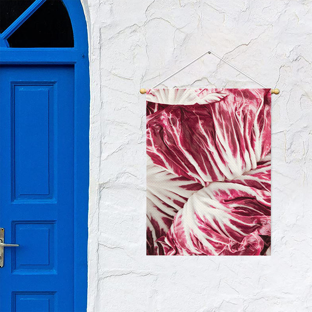 Red Cabbage Leaves Print Garden Flag