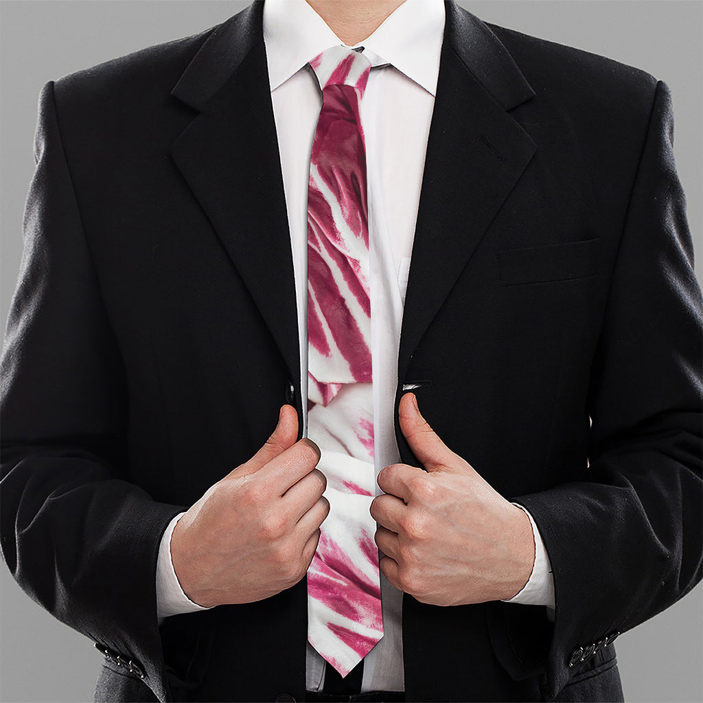 Red Cabbage Leaves Print Necktie