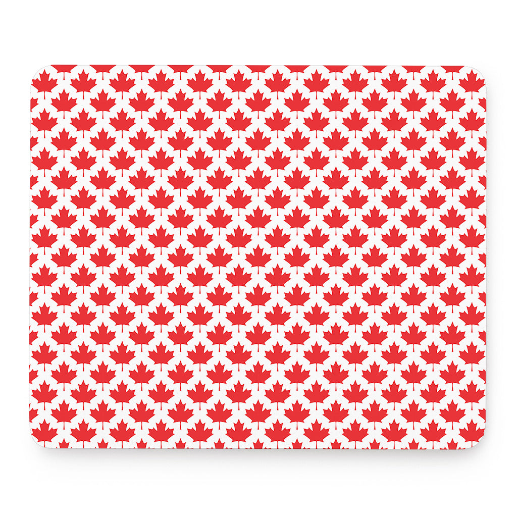 Red Canadian Maple Leaf Pattern Print Mouse Pad
