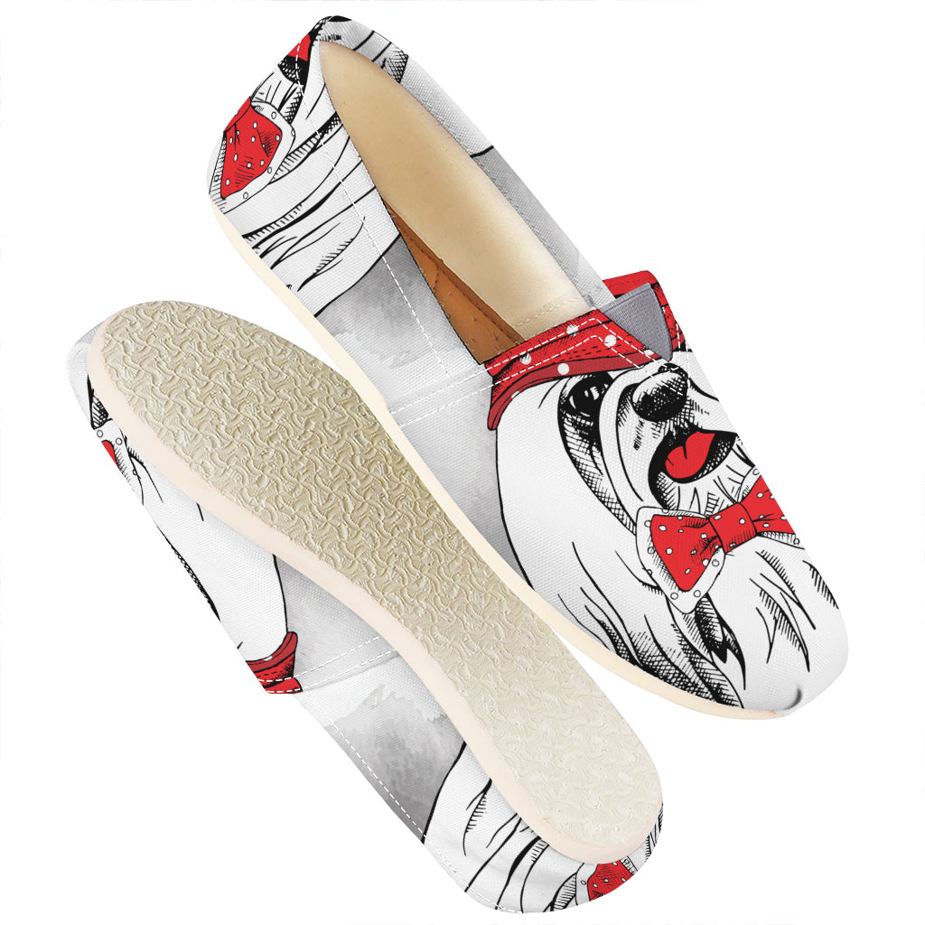 Red Cap Yorkshire Terrier Print Casual Shoes