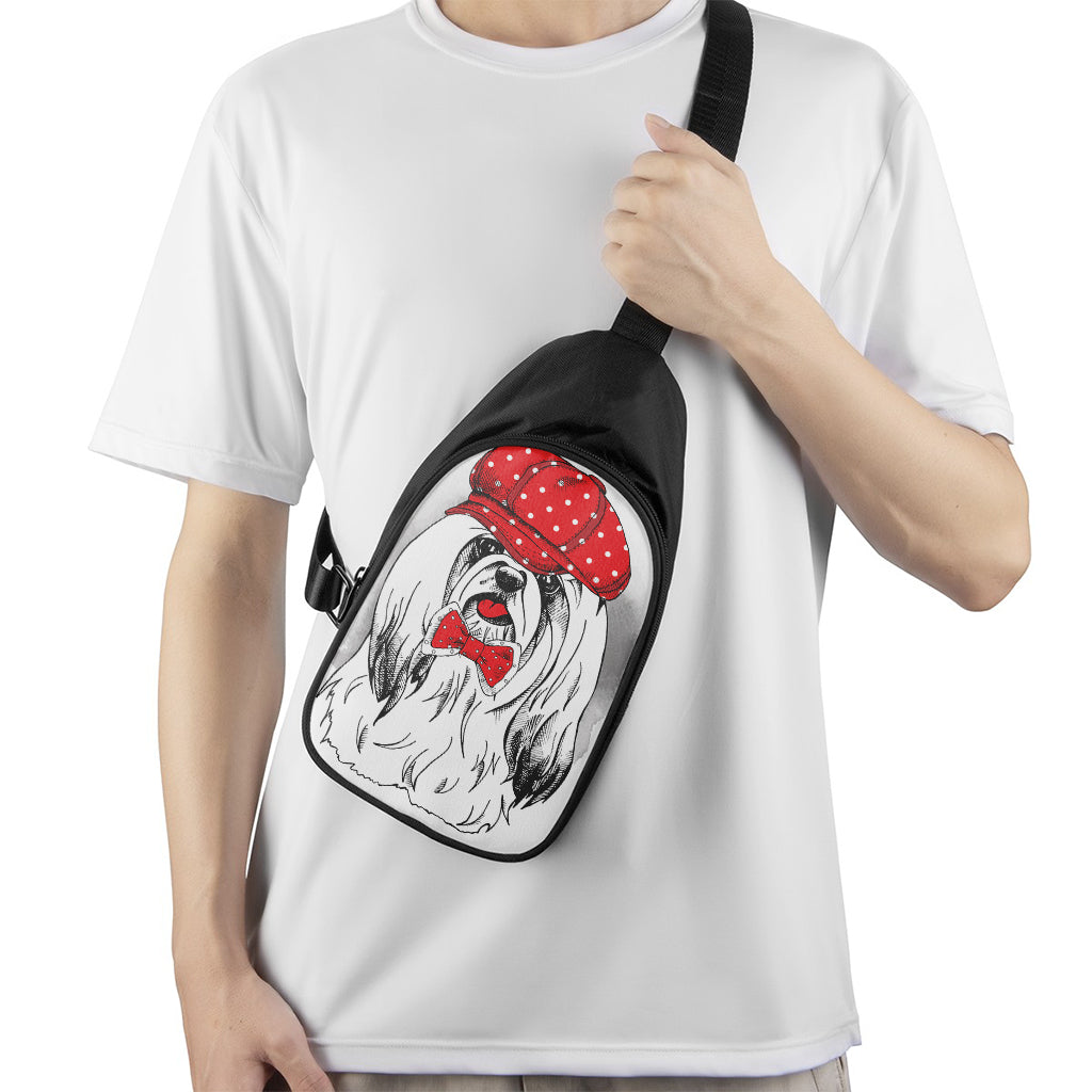 Red Cap Yorkshire Terrier Print Chest Bag