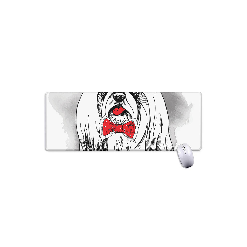 Red Cap Yorkshire Terrier Print Extended Mouse Pad