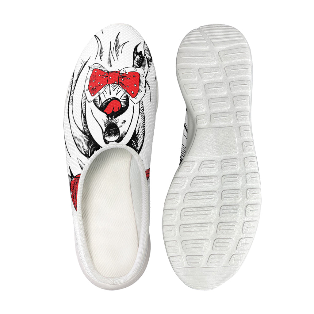 Red Cap Yorkshire Terrier Print Mesh Casual Shoes