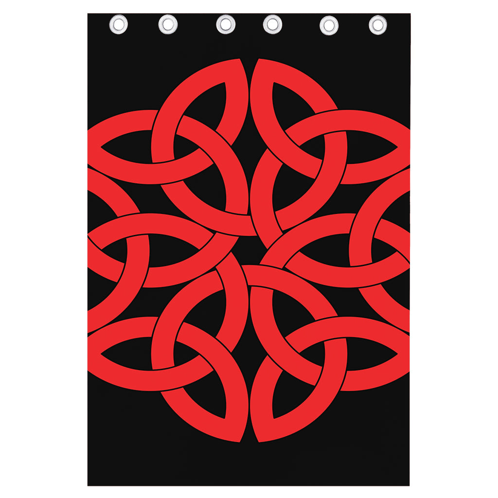 Red Celtic Knot Print Curtain
