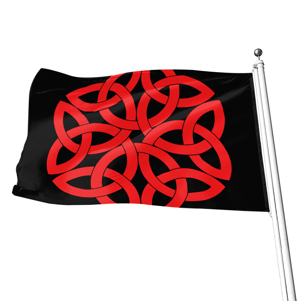 Red Celtic Knot Print Flag