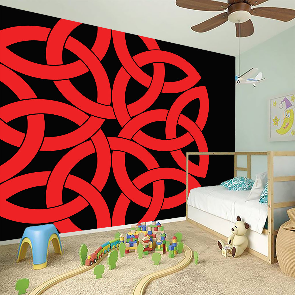Red Celtic Knot Print Wall Sticker