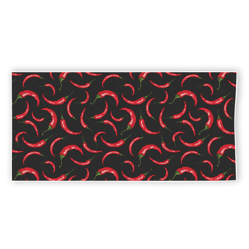 Red Chili Peppers Pattern Print Beach Towel
