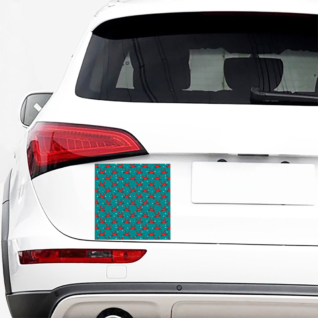 Red Crab Pattern Print Car Sticker