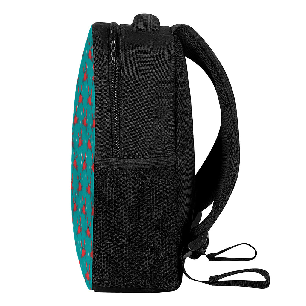 Red Crab Pattern Print Casual Backpack