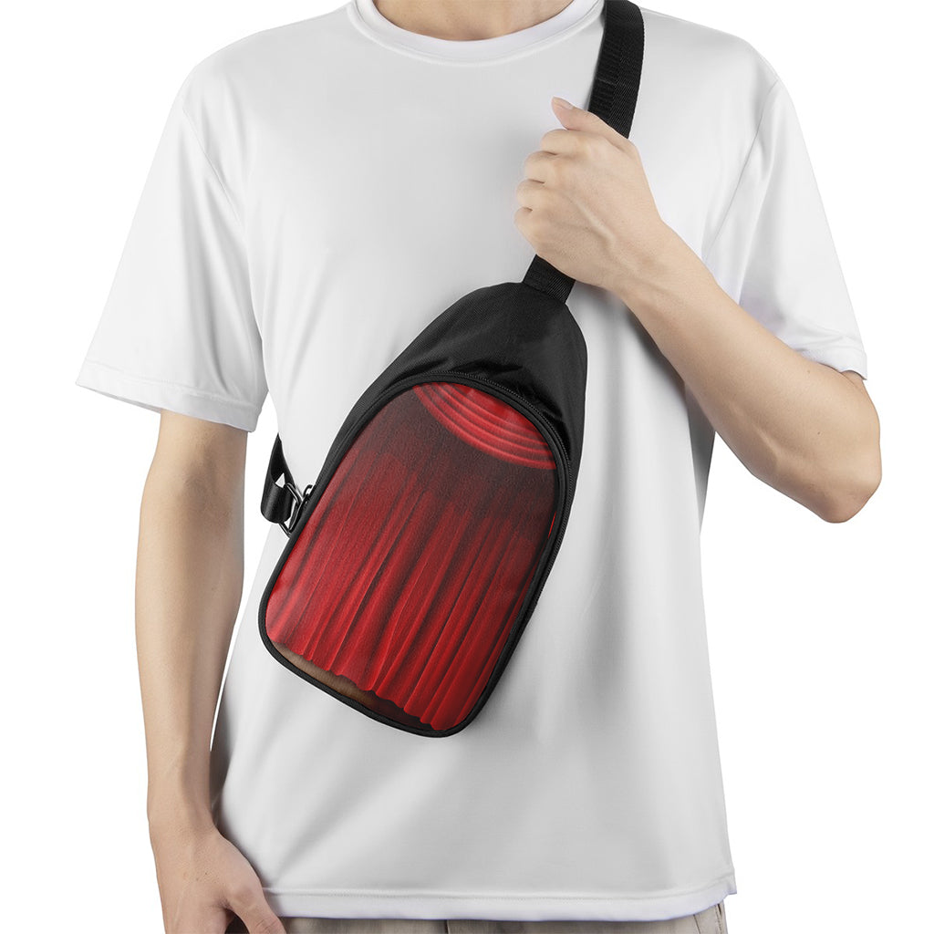 Red Curtain Theater Print Chest Bag