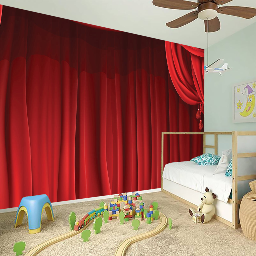 Red Curtain Theater Print Wall Sticker