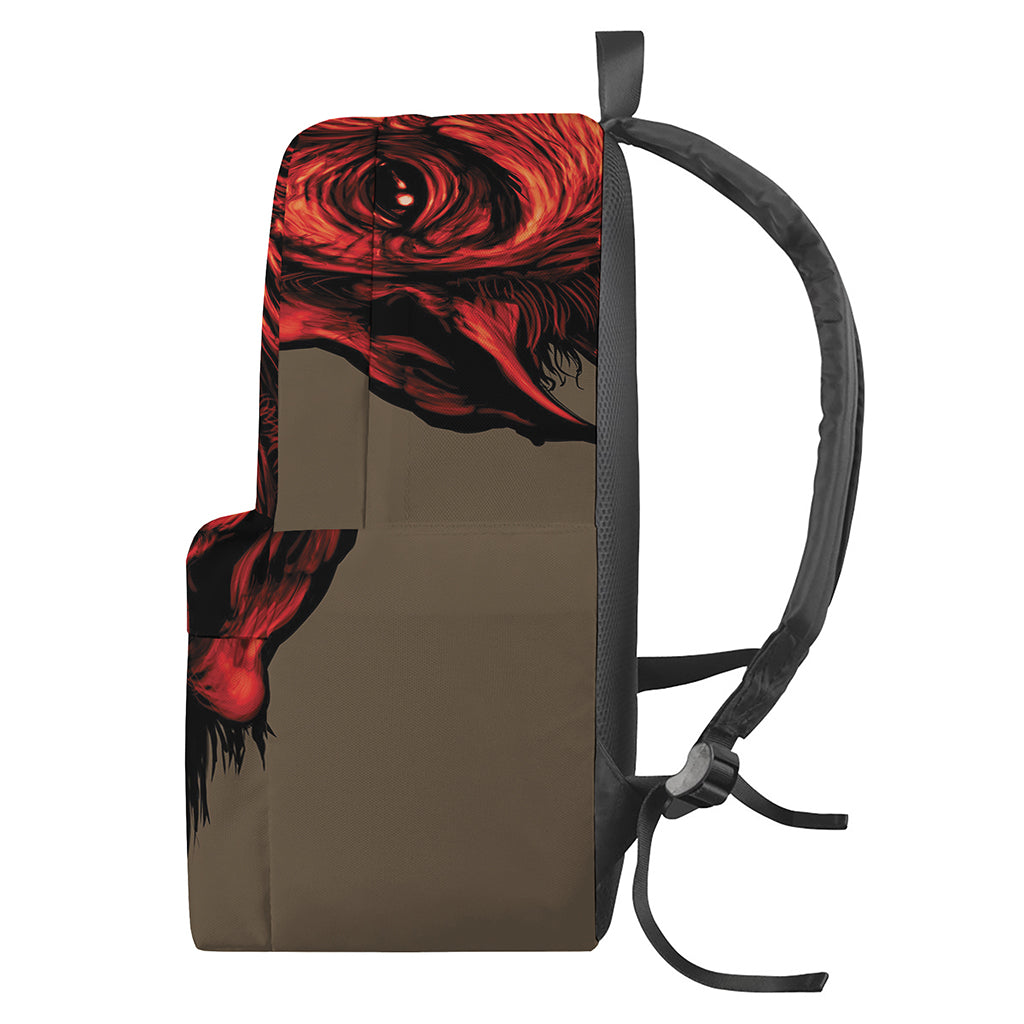 Red Devil Satan Print Backpack
