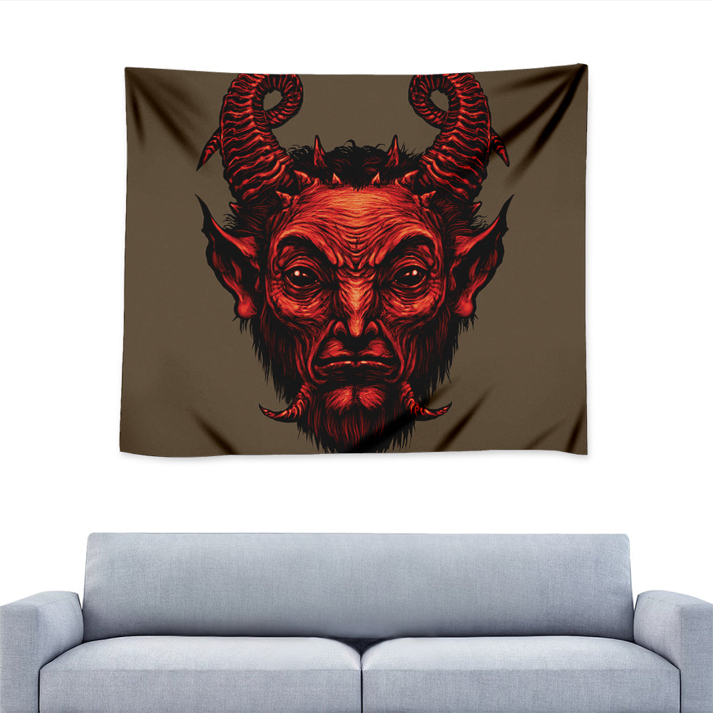 Red Devil Satan Print Tapestry