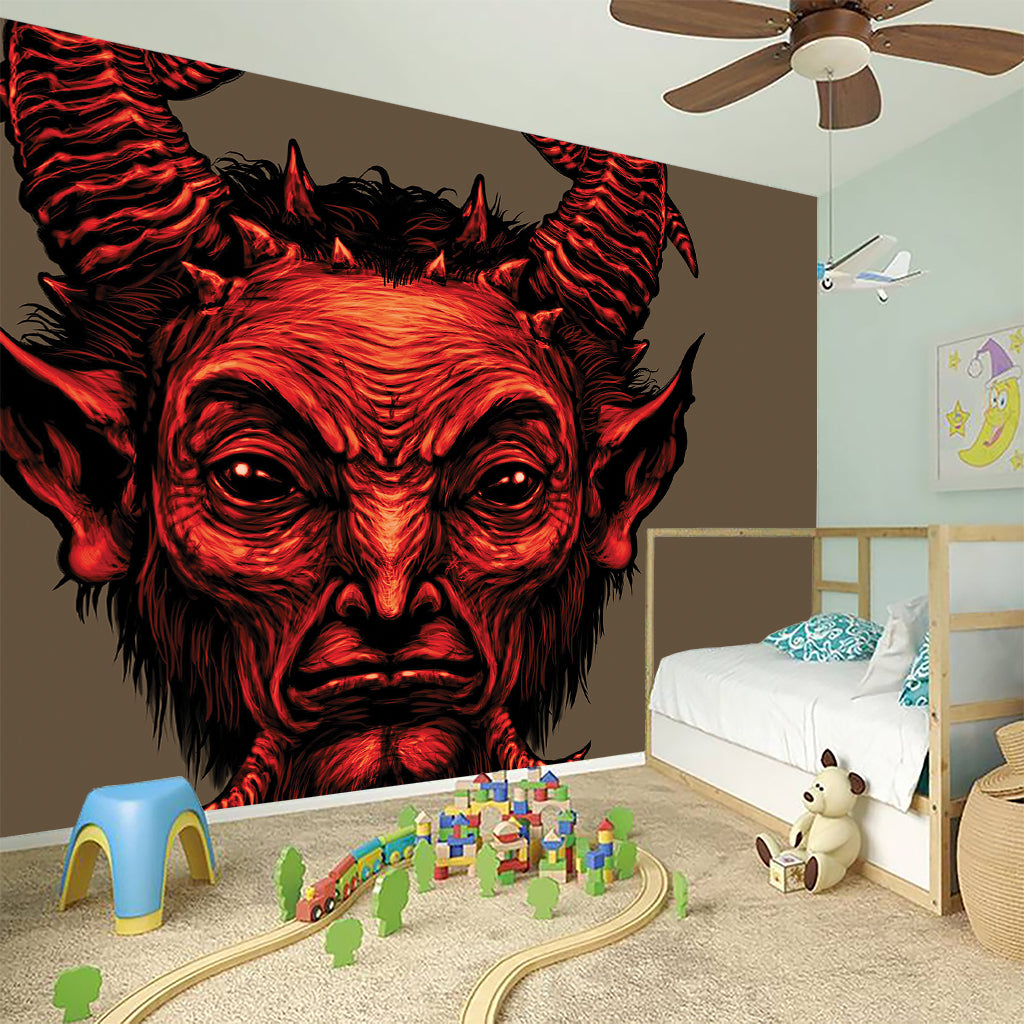 Red Devil Satan Print Wall Sticker