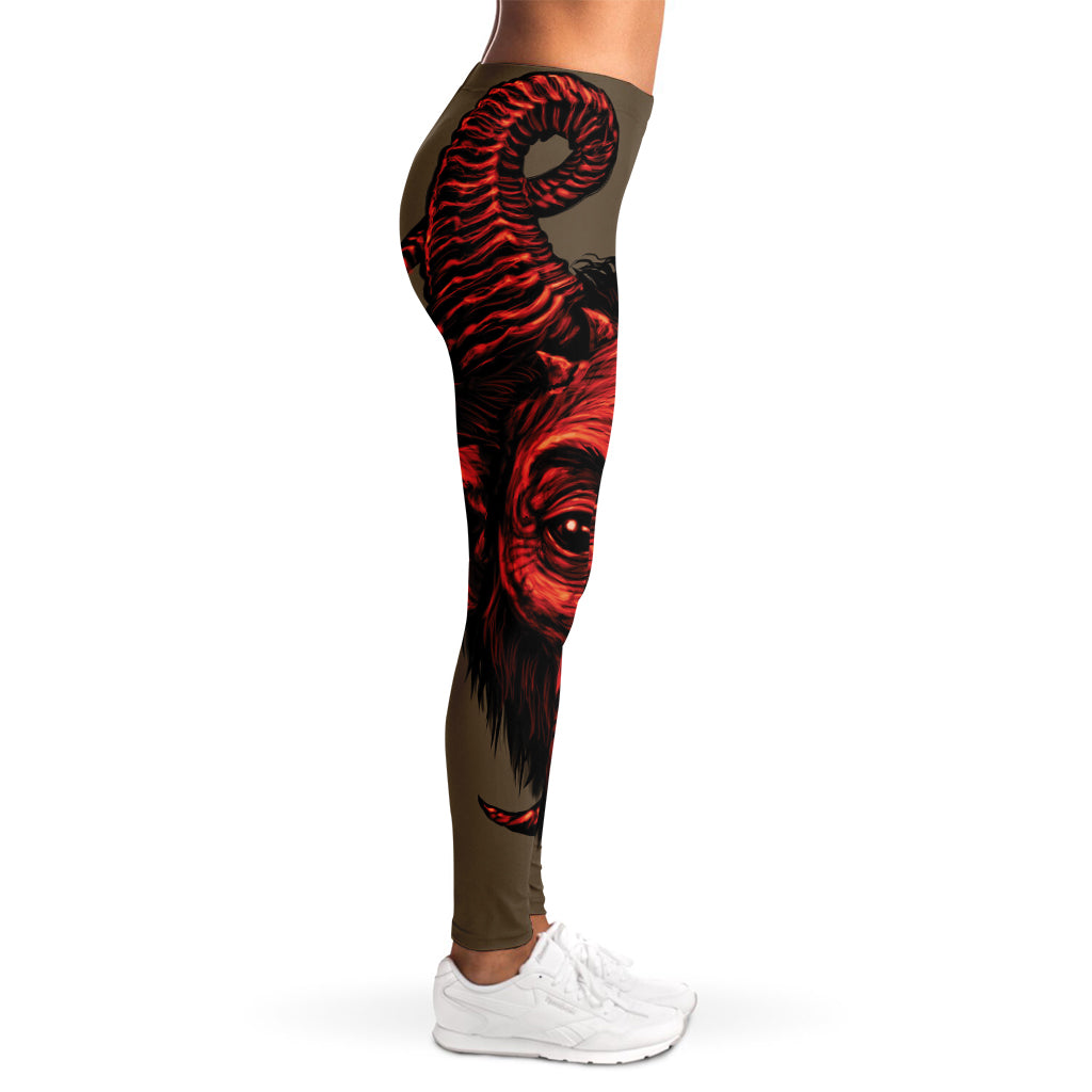 Red Devil Satan Print Women's Leggings