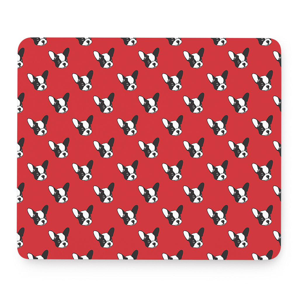 Red French Bulldog Pattern Print Mouse Pad