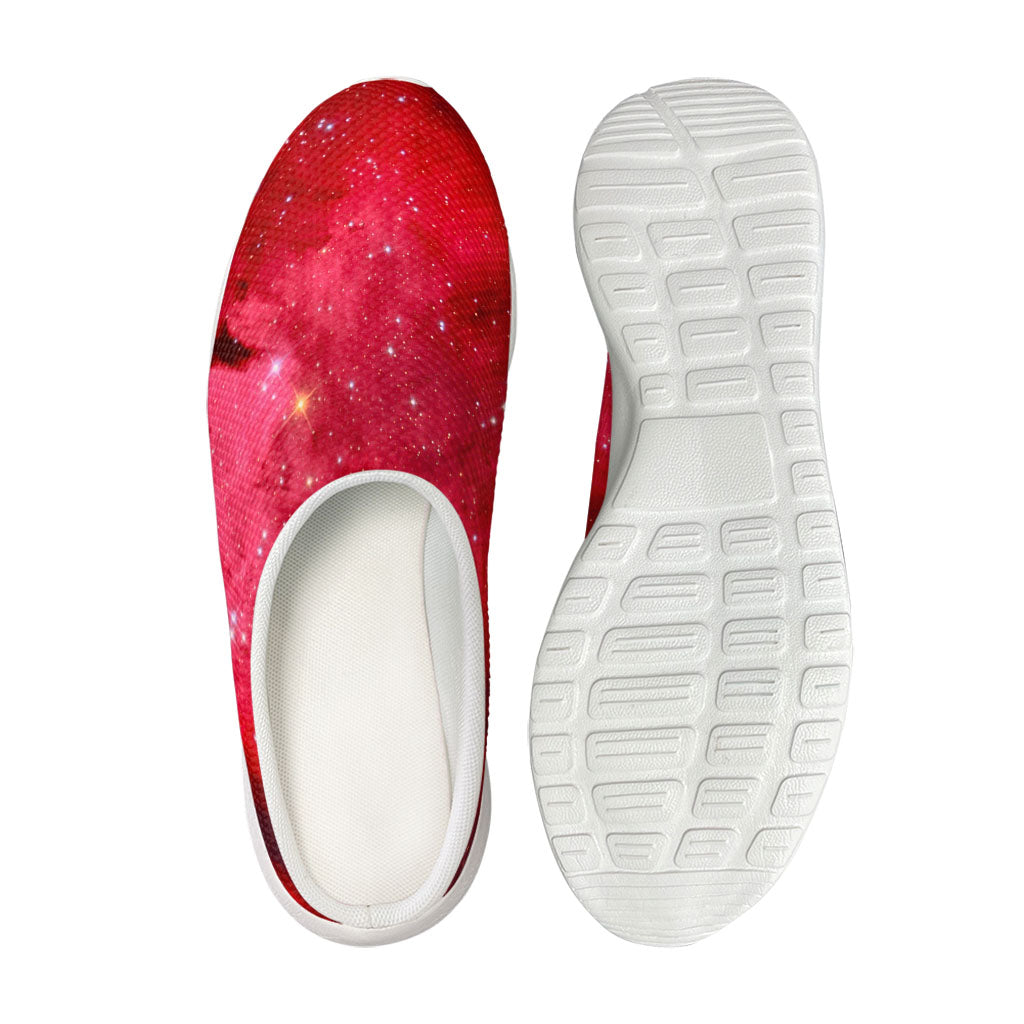 Red Galaxy Space Cloud Print Mesh Casual Shoes