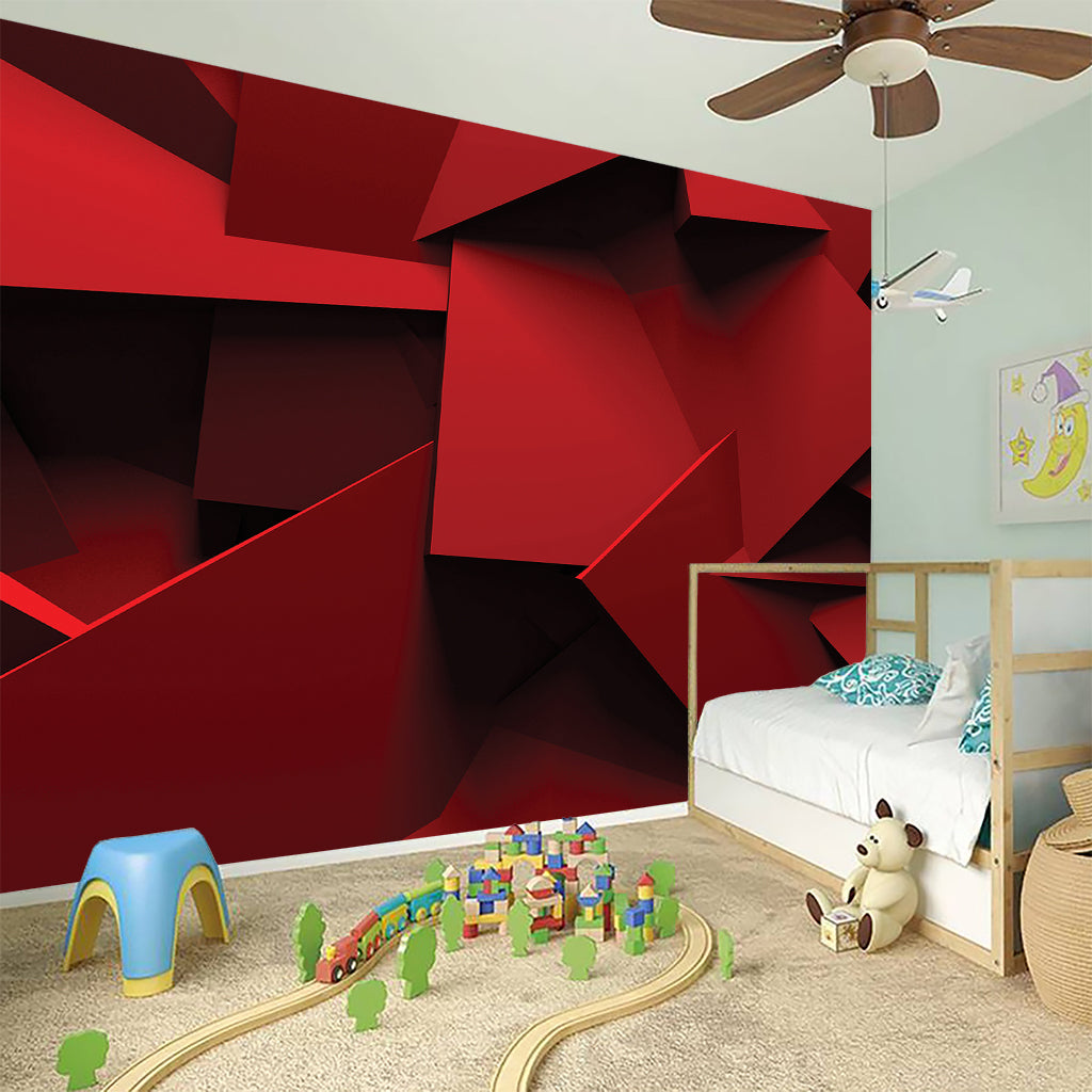 Red Geometric Print Wall Sticker