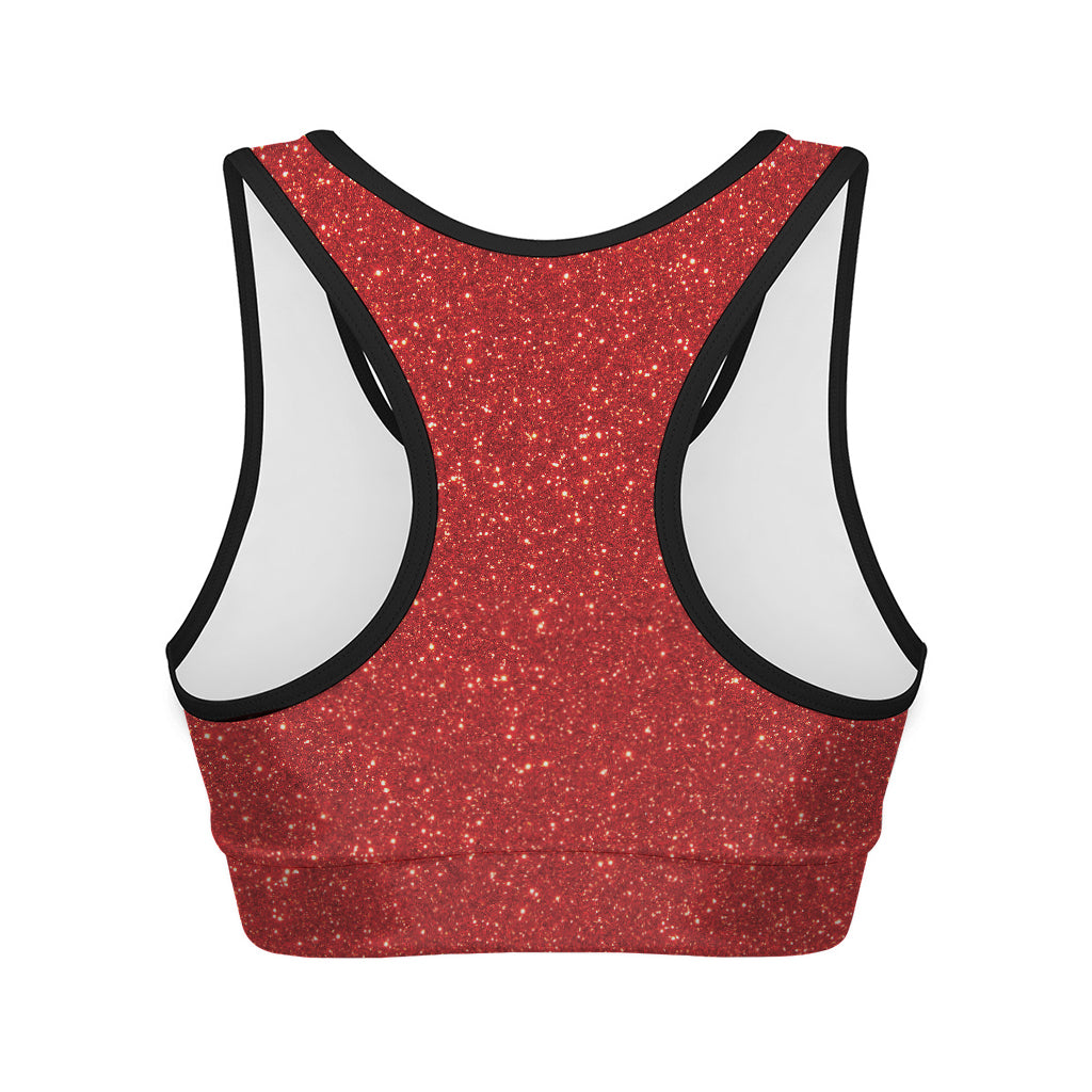 Red Glitter Artwork Print (NOT Real Glitter) Women's Sports Bra