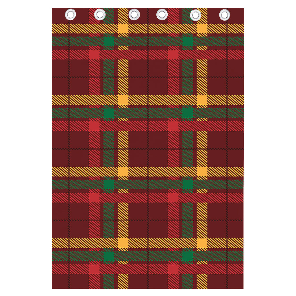 Red Green And Yellow Stewart Print Curtain