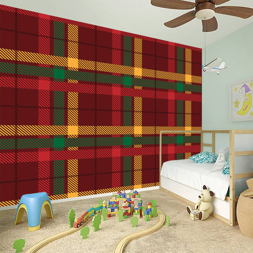 Red Green And Yellow Stewart Print Wall Sticker