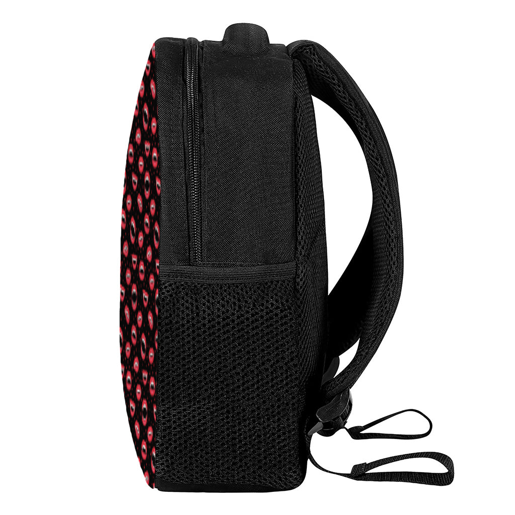 Red Halloween Vampire Lips Pattern Print Casual Backpack