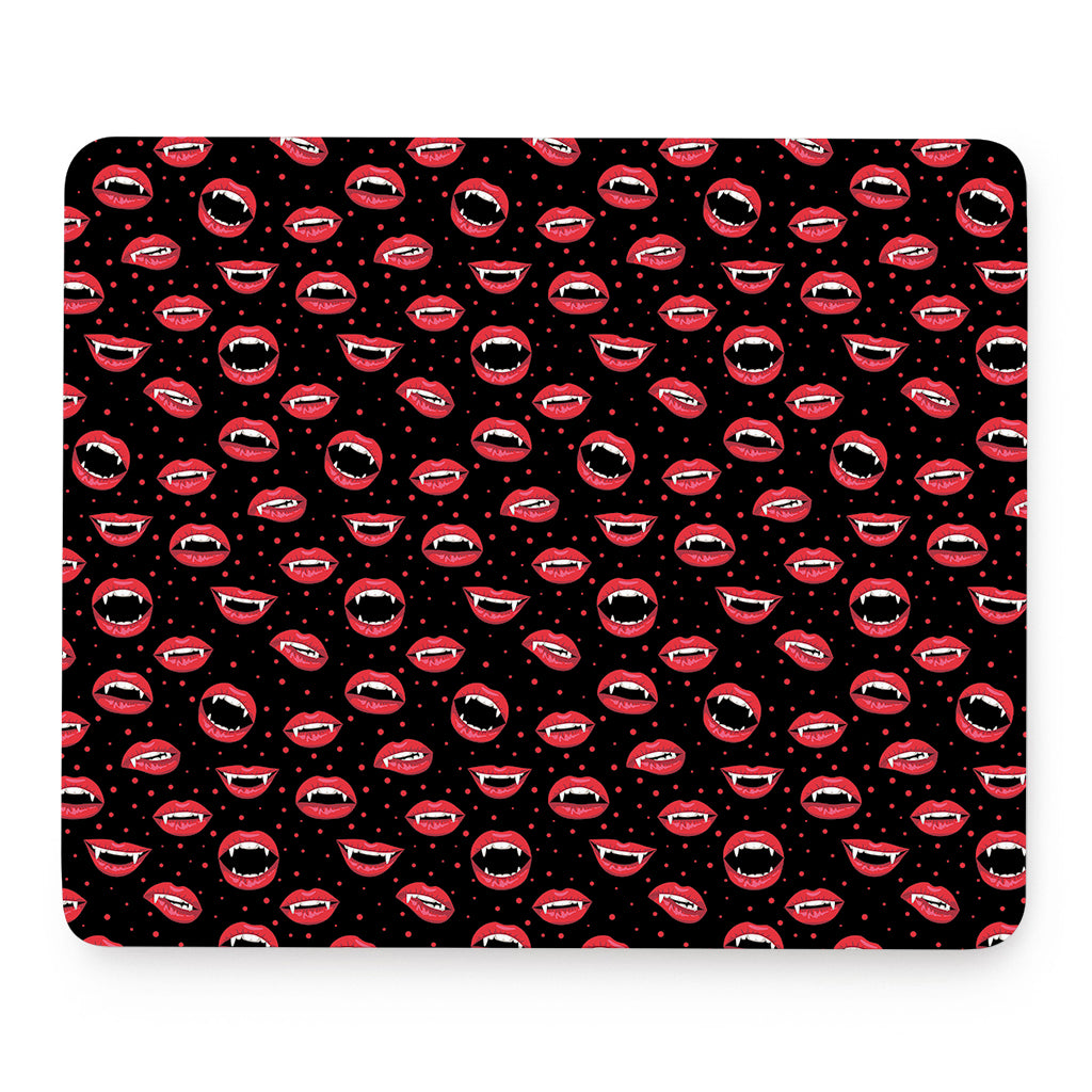 Red Halloween Vampire Lips Pattern Print Mouse Pad