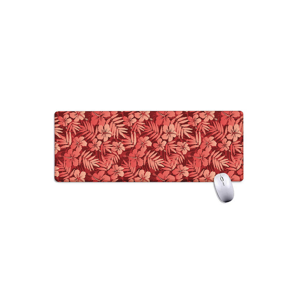 Red Hawaiian Tropical Pattern Print Extended Mouse Pad