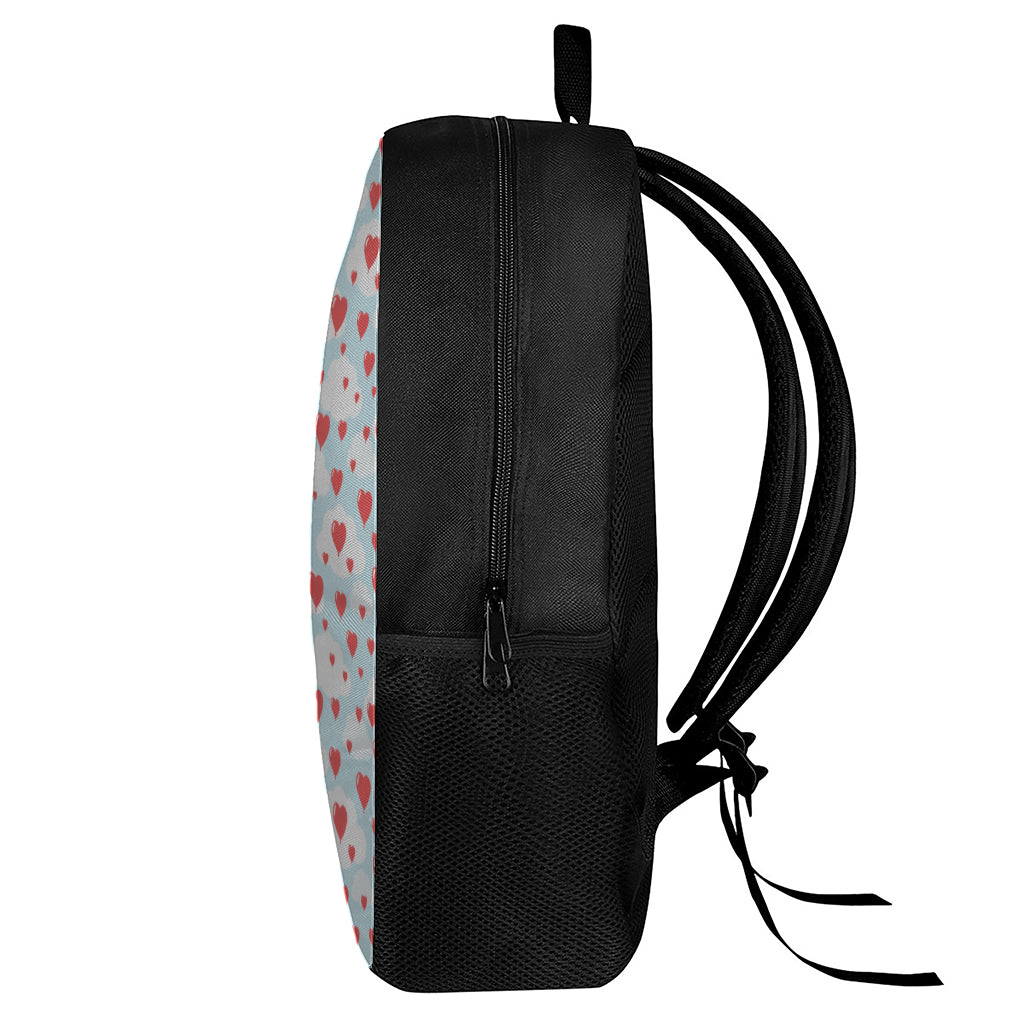 Red Heart Balloon Pattern Print 17 Inch Backpack
