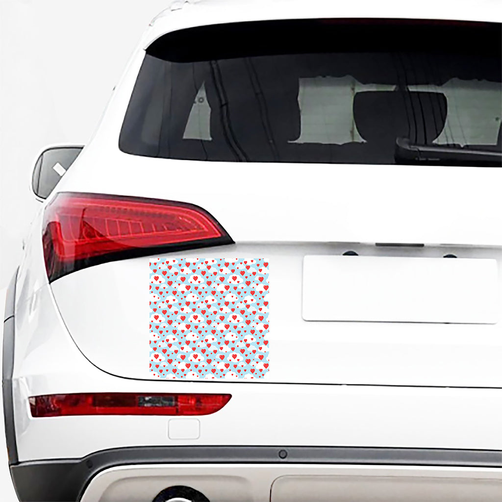 Red Heart Balloon Pattern Print Car Sticker