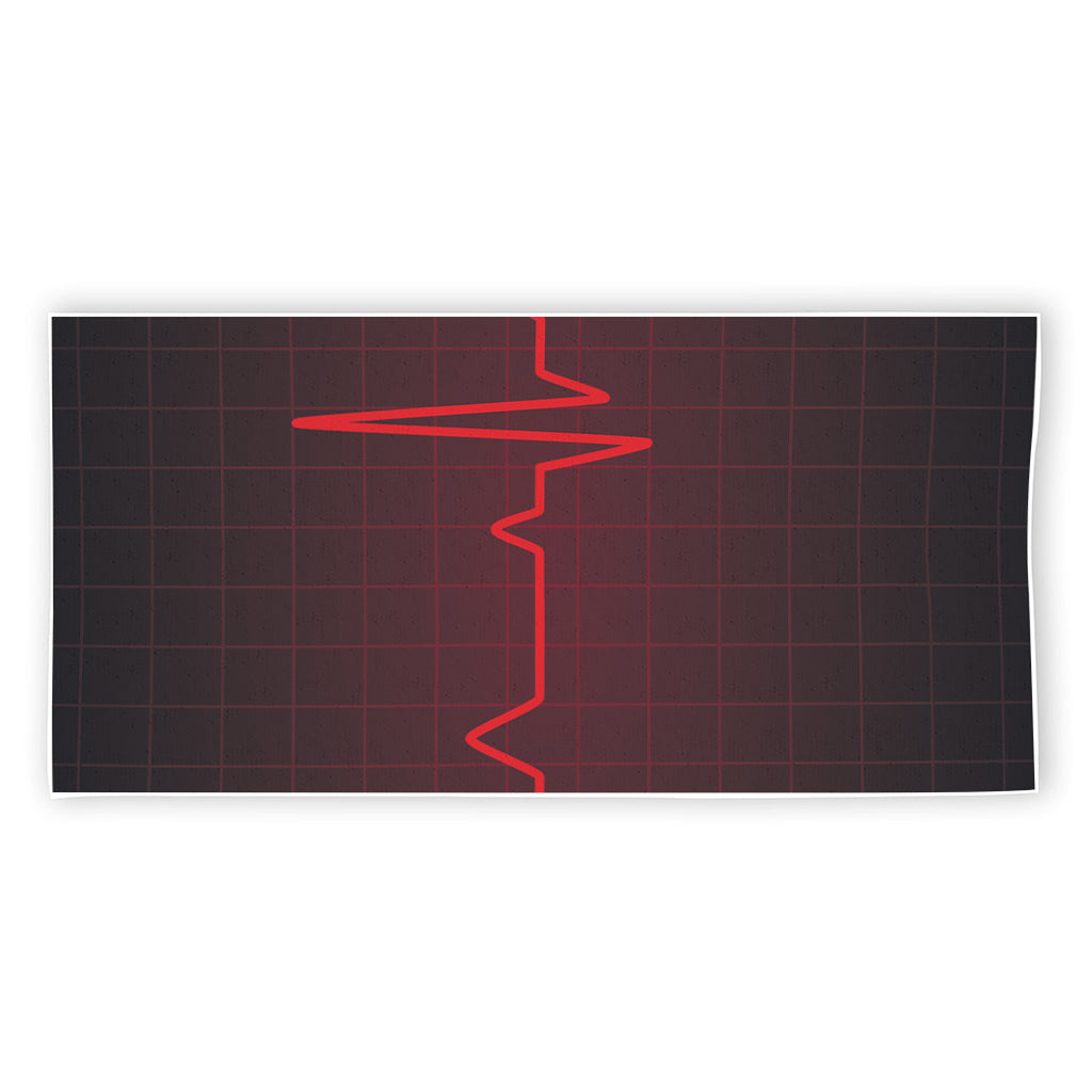 Red Heartbeat Print Beach Towel