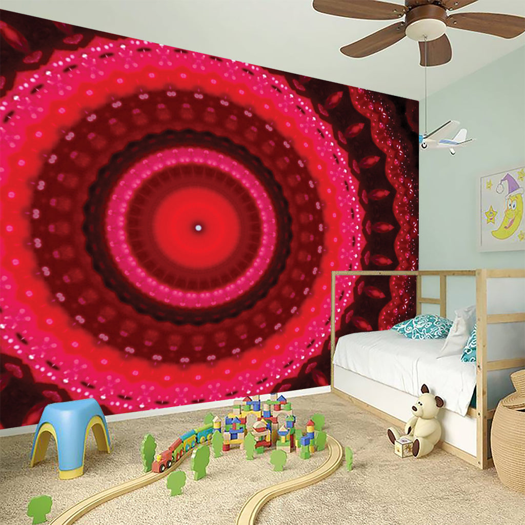 Red Kaleidoscope Print Wall Sticker