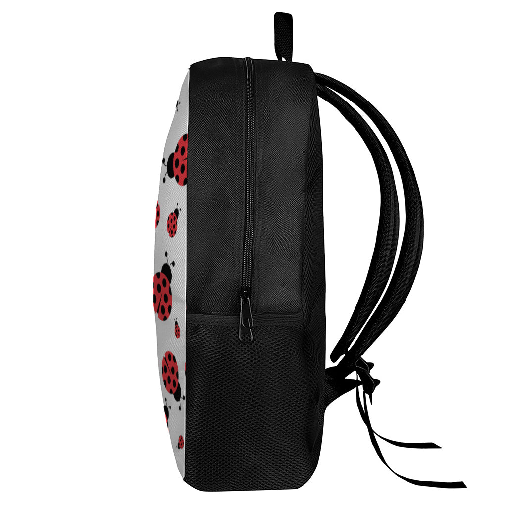Red Ladybug Pattern Print 17 Inch Backpack