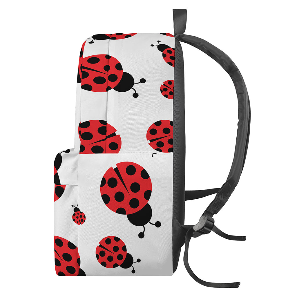 Red Ladybug Pattern Print Backpack