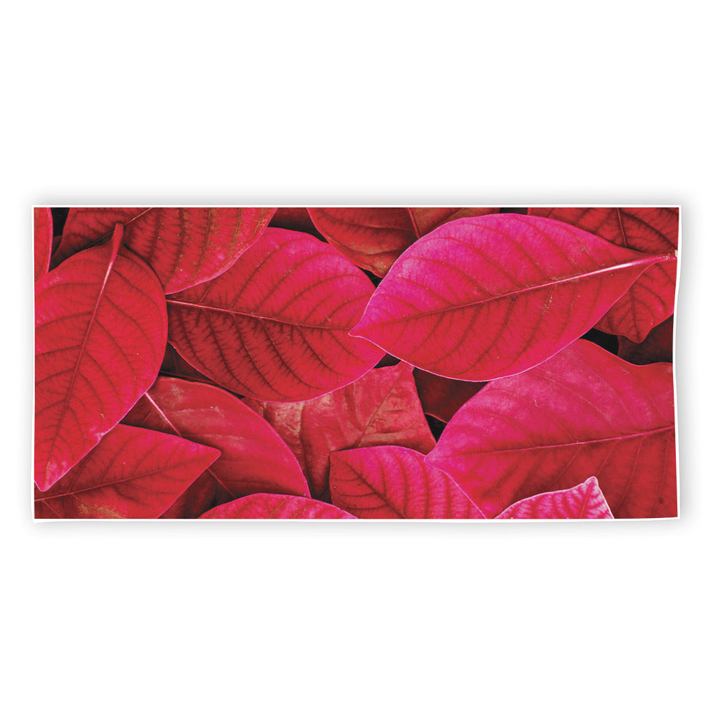 Red Leaf Print Beach Towel