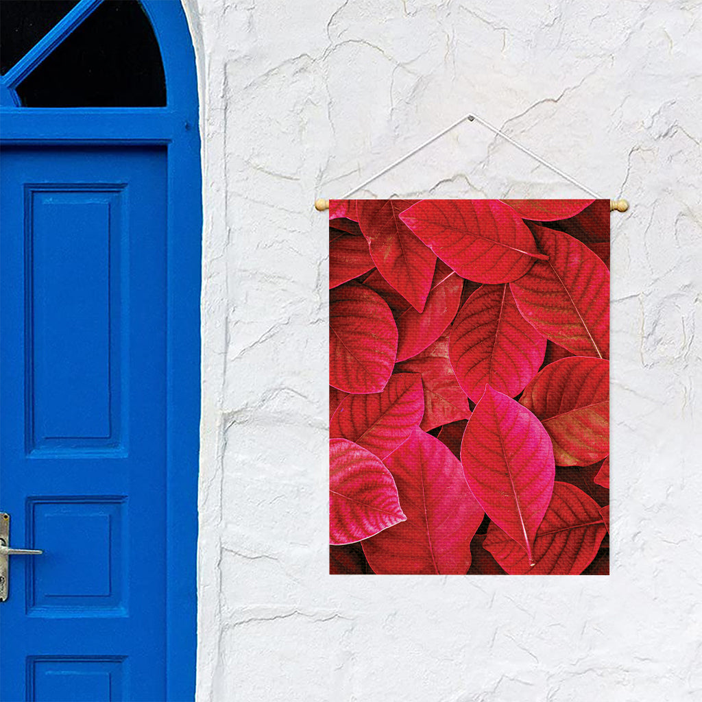 Red Leaf Print Garden Flag