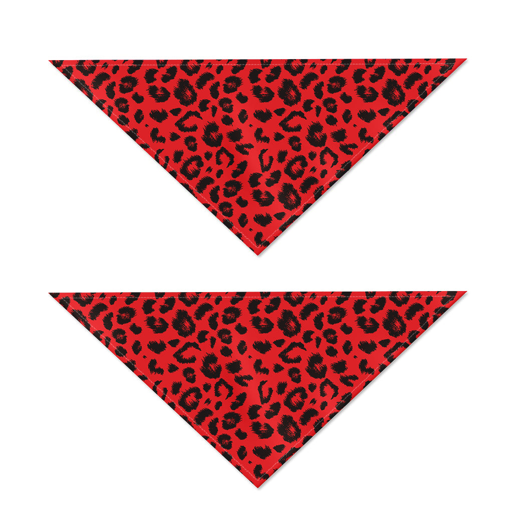 Red Leopard Print Dog Bandana