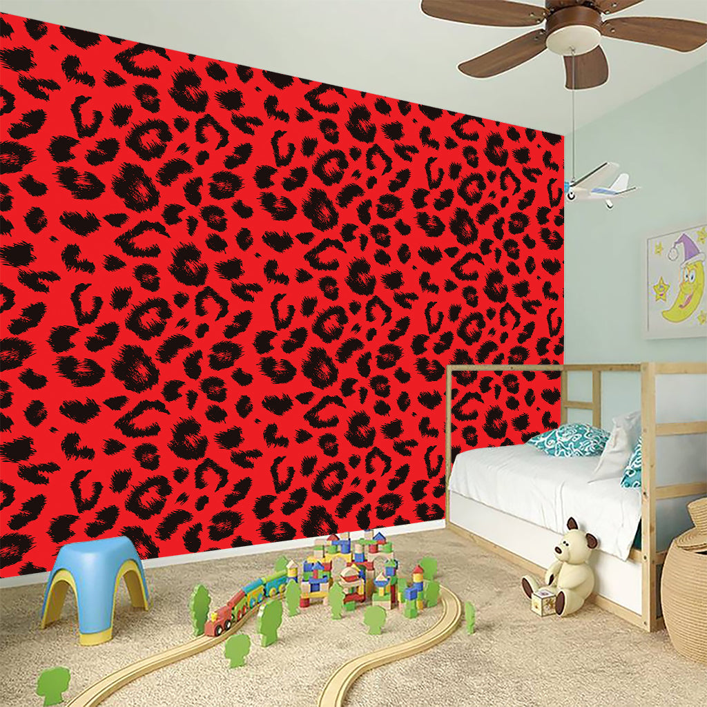 Red Leopard Print Wall Sticker