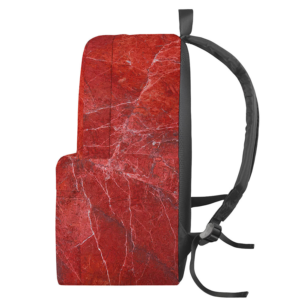 Red Marble Print Backpack