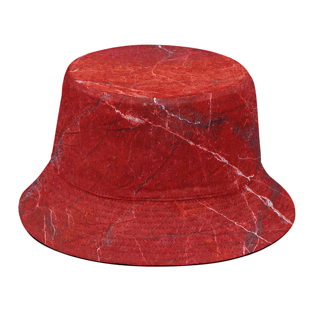 Red Marble Print Bucket Hat