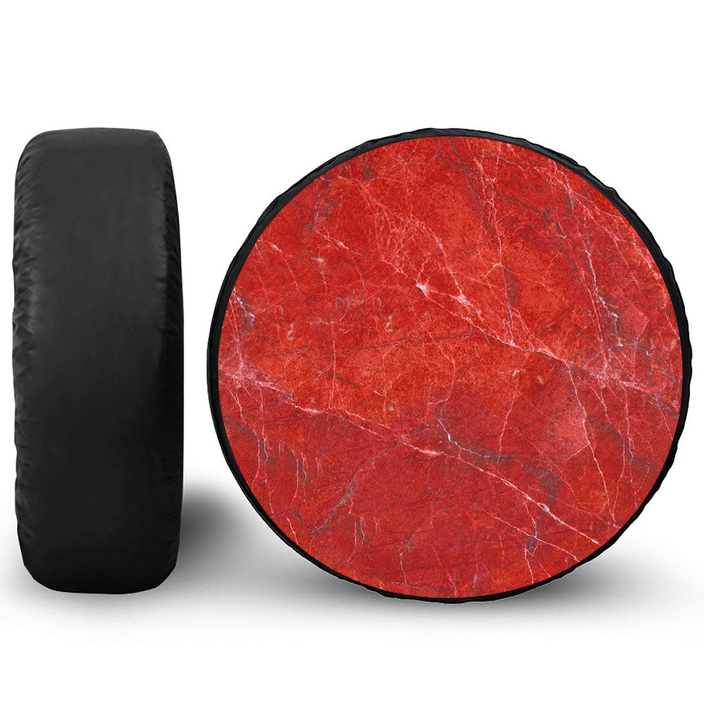 Red Marble Print Tire Cover